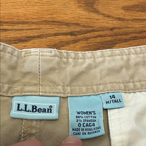 LLBean Pants Women’s 14 M/Tall Khaki Utility Hiking Canvas Cotton - Picture 2 of 13